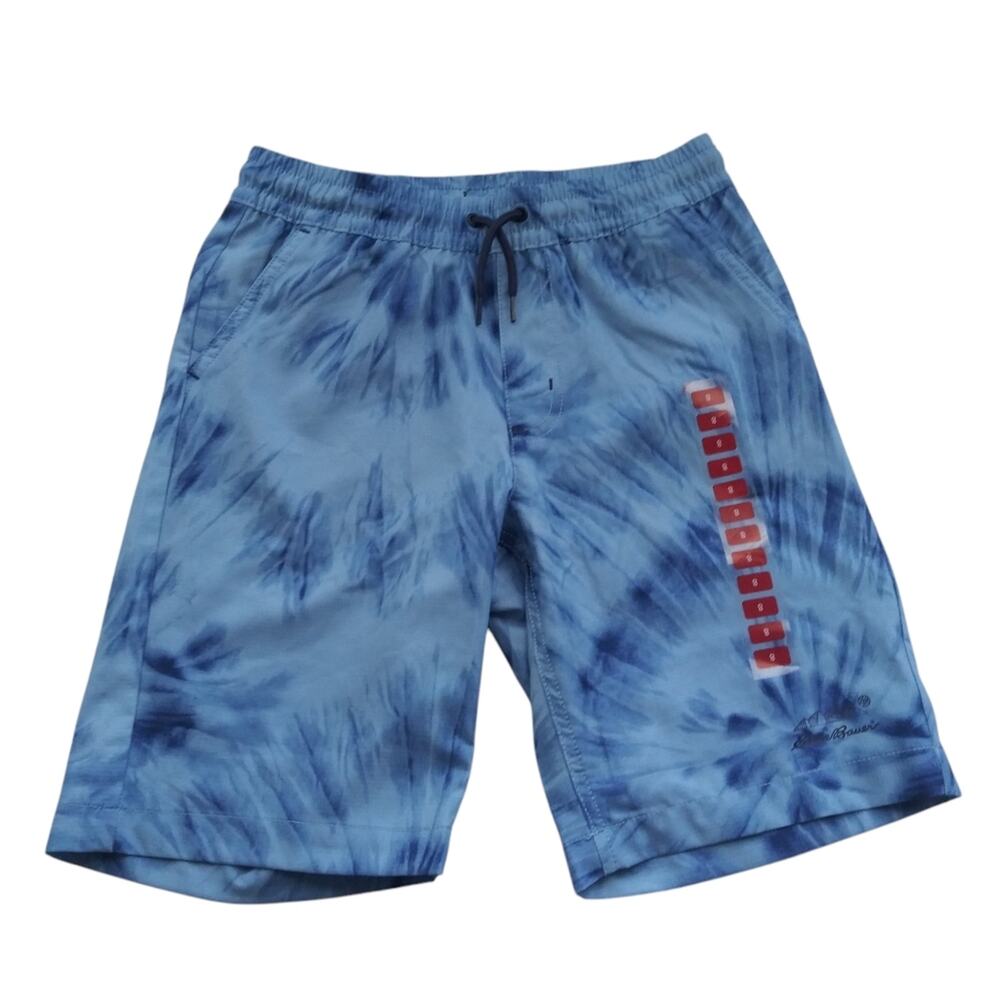 Eddie Bauer Mid Waist Drawstring Active Hybrid Shorts Navy Tie Dye Size 8